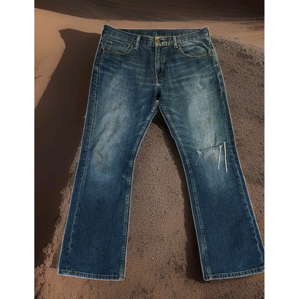 Levi's 527 Jeans‎ Men's 36x30 Blue Denim Bootcut Cowboy Western Distressed